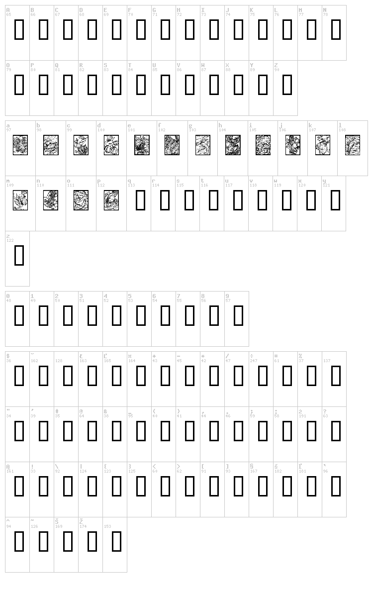 Sealife font map
