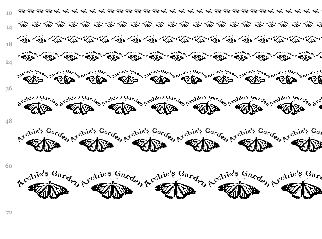 WL Royal Flutter Dingbats font waterfall