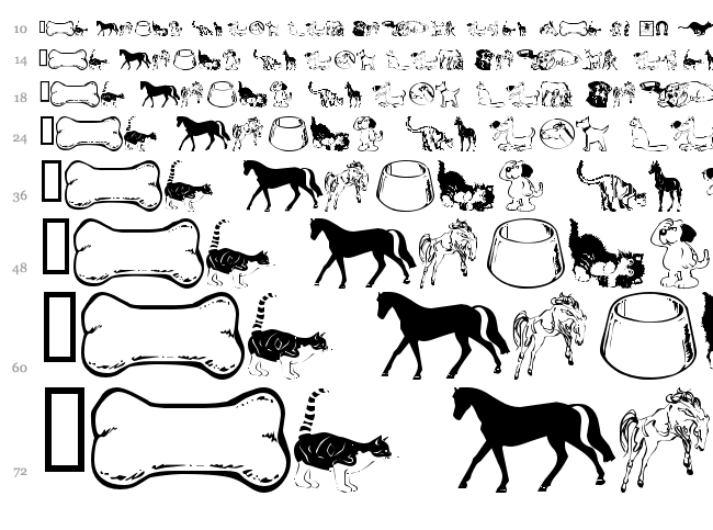 WM Animals 1 font waterfall