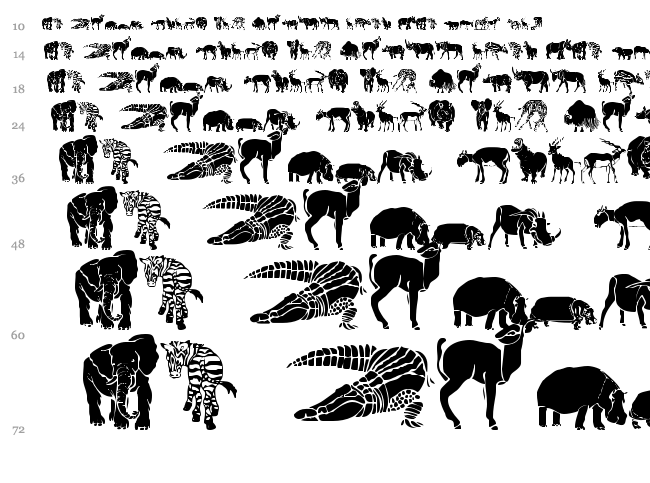 WW Safari font waterfall