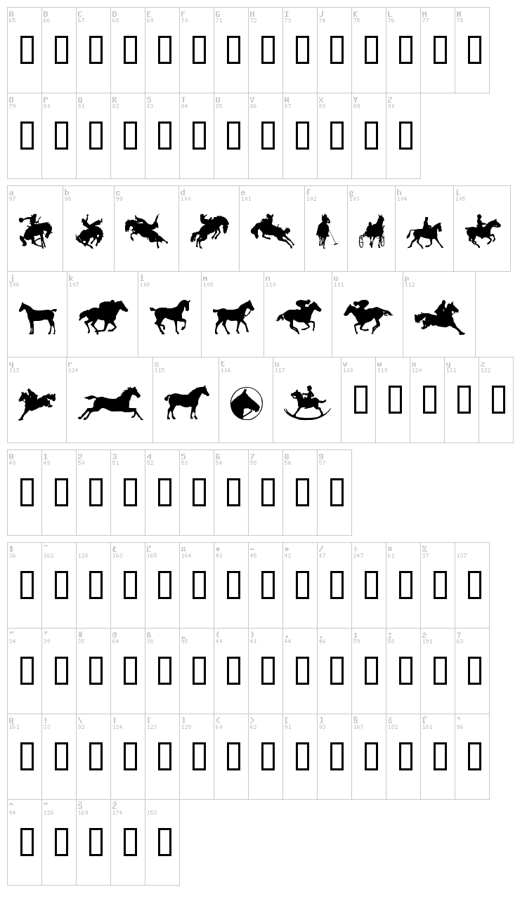 YeeHaw font map