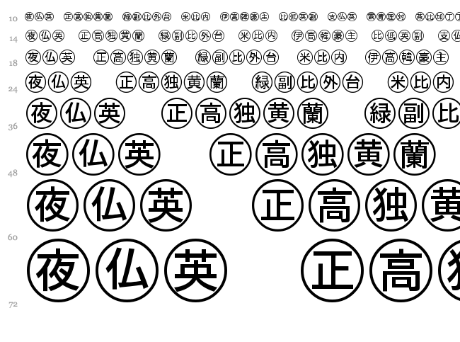 Bullets 4 Japanese font waterfall