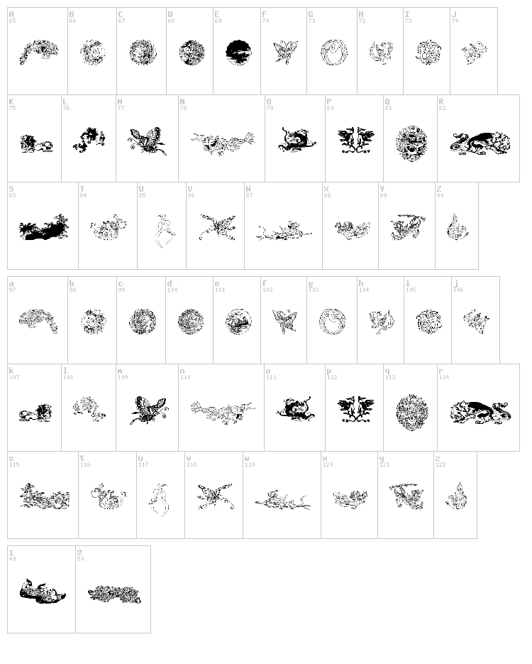 Chinatoo font map