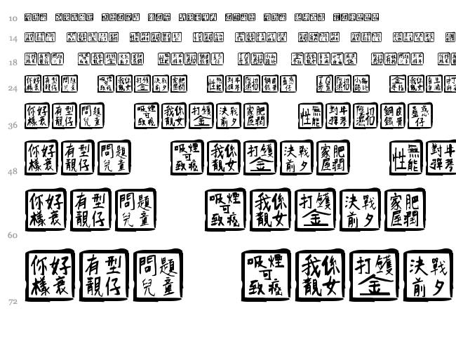 Chinese Whisper font waterfall