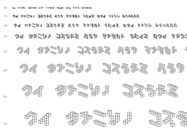 Demon Cubic Block NKP font waterfall