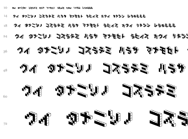 Demon Cubic Block NKP font waterfall