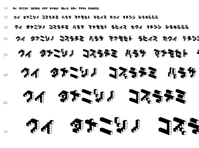 Demon Cubic Block NKP font waterfall