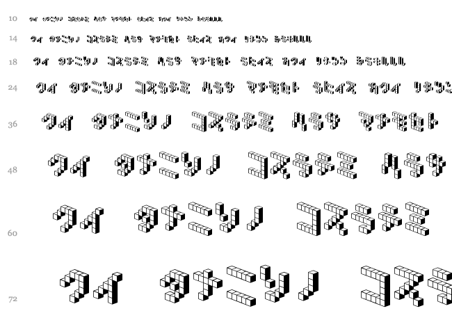 Demon Cubic Block NKP font waterfall