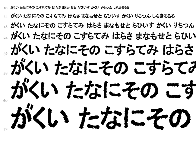 Ex Hira + Kata font waterfall