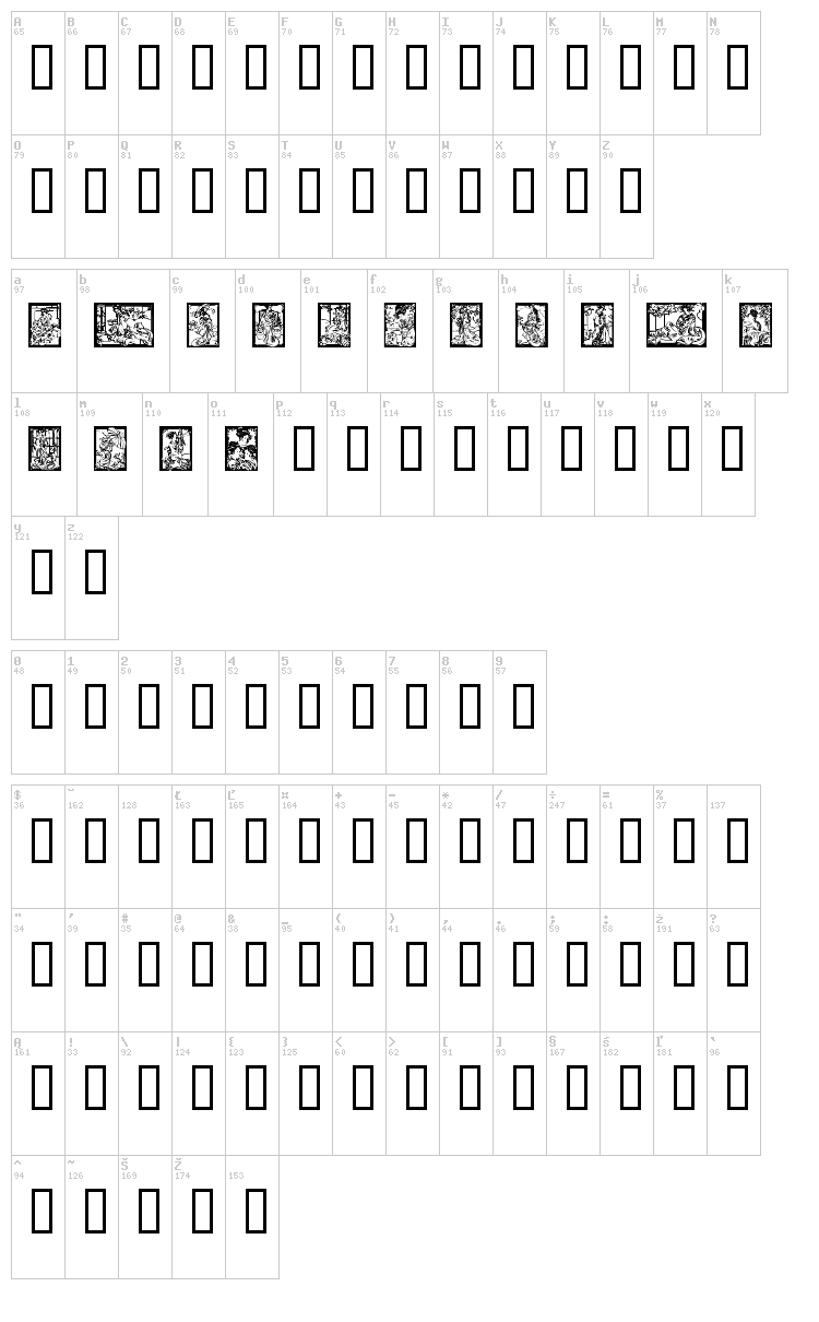 Geisha font map