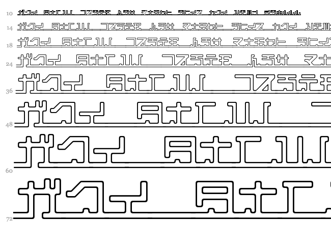 Katakana, pipe font waterfall