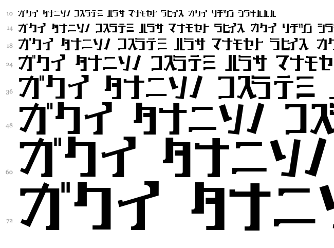 Key font waterfall