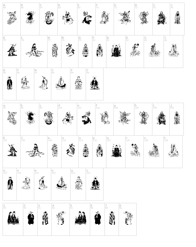 Mythos China font map