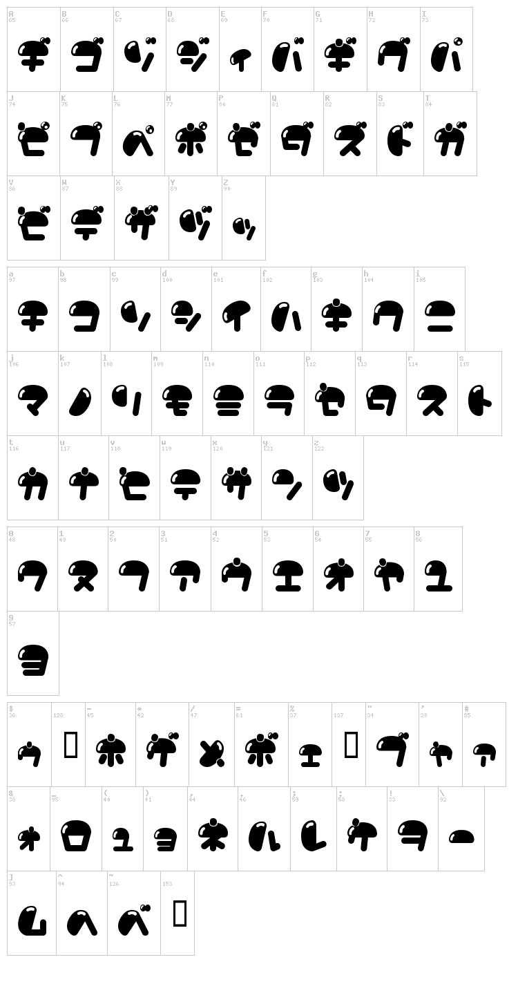 Nikukyu font map