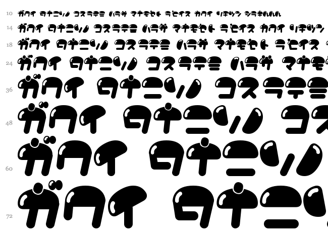 Nikukyu font waterfall