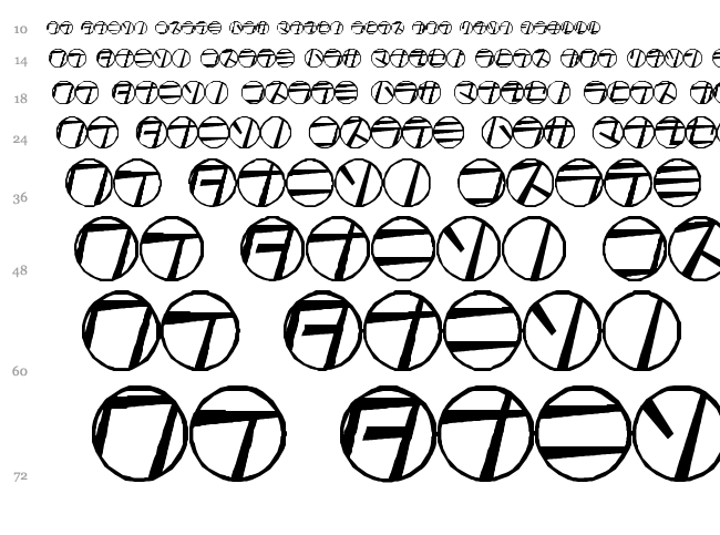 Tamio QN6 font waterfall