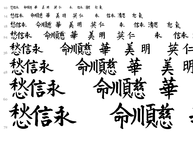 VT Mei Ornaments font waterfall