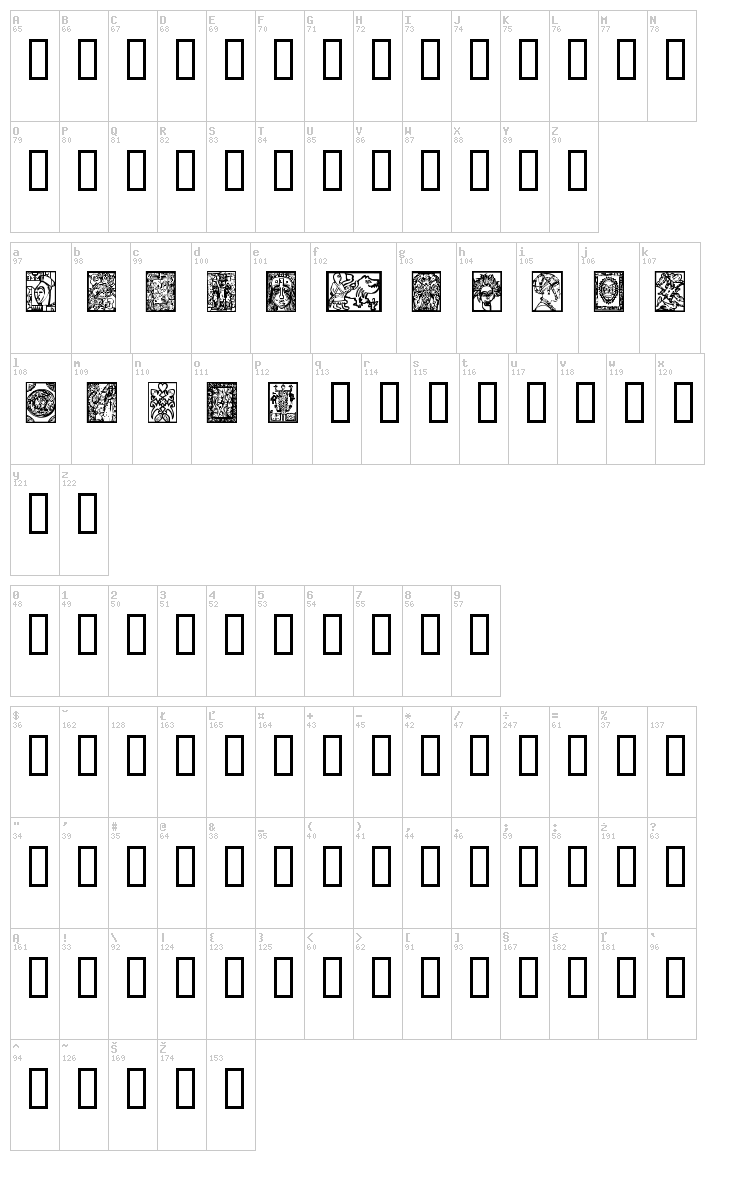 African Design font map