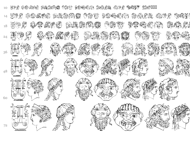 Ancient Heads font waterfall