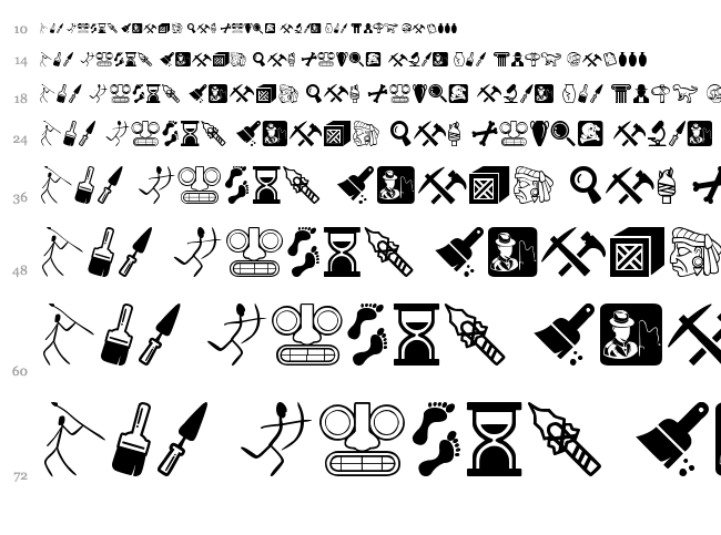 Archeology font waterfall