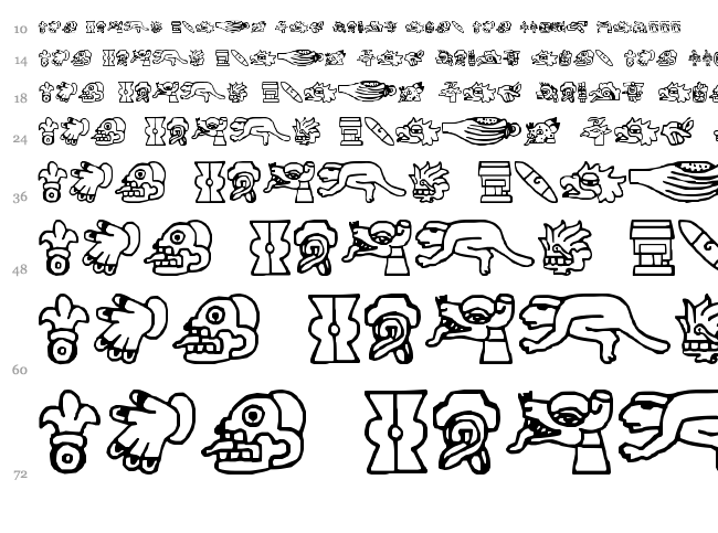 Aztec font waterfall