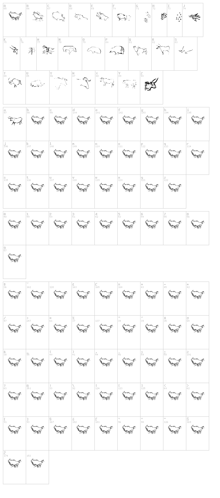 CaveArt font map