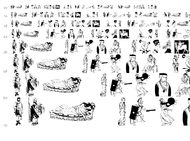 Classic Bats font waterfall