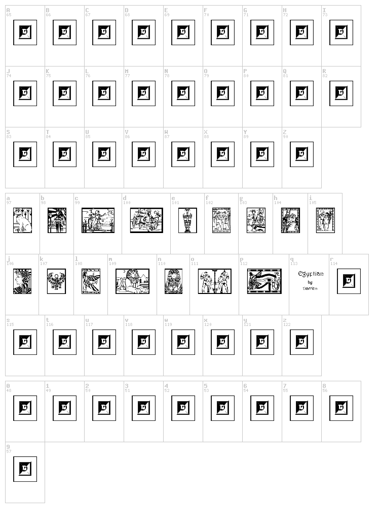 Egyptian font map