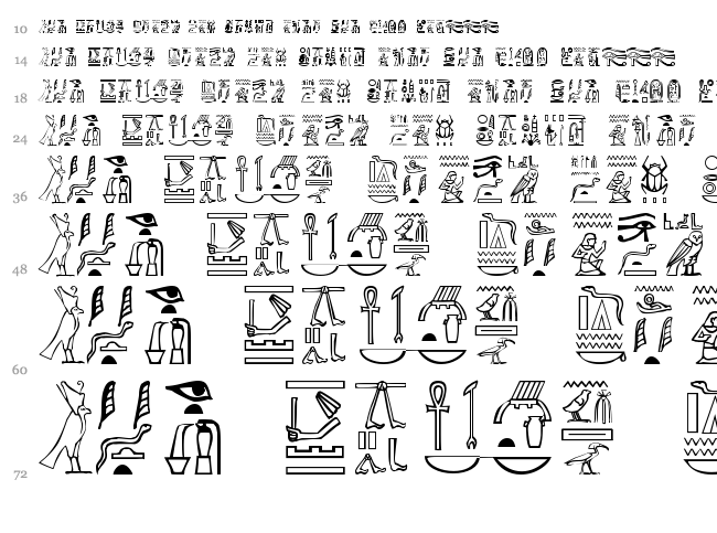 Greywolf Glyphs font waterfall