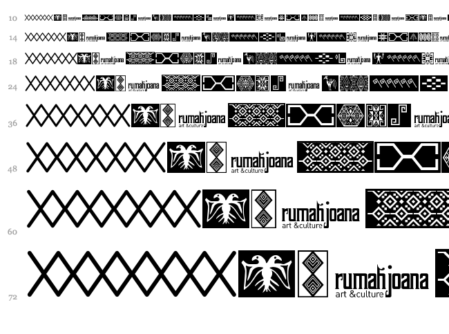 Ikatan font waterfall
