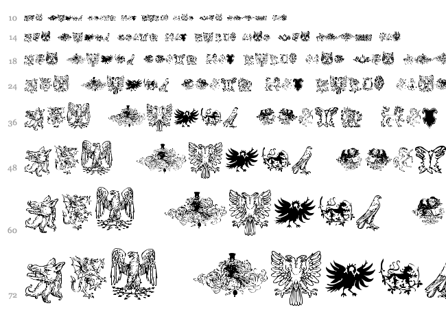 Intellecta Heraldics font waterfall