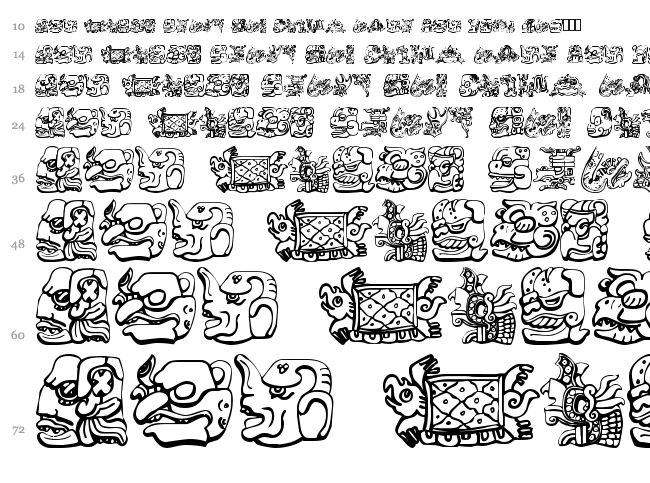 Mayan font waterfall