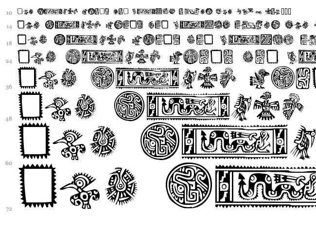 Mexican Ornaments font waterfall