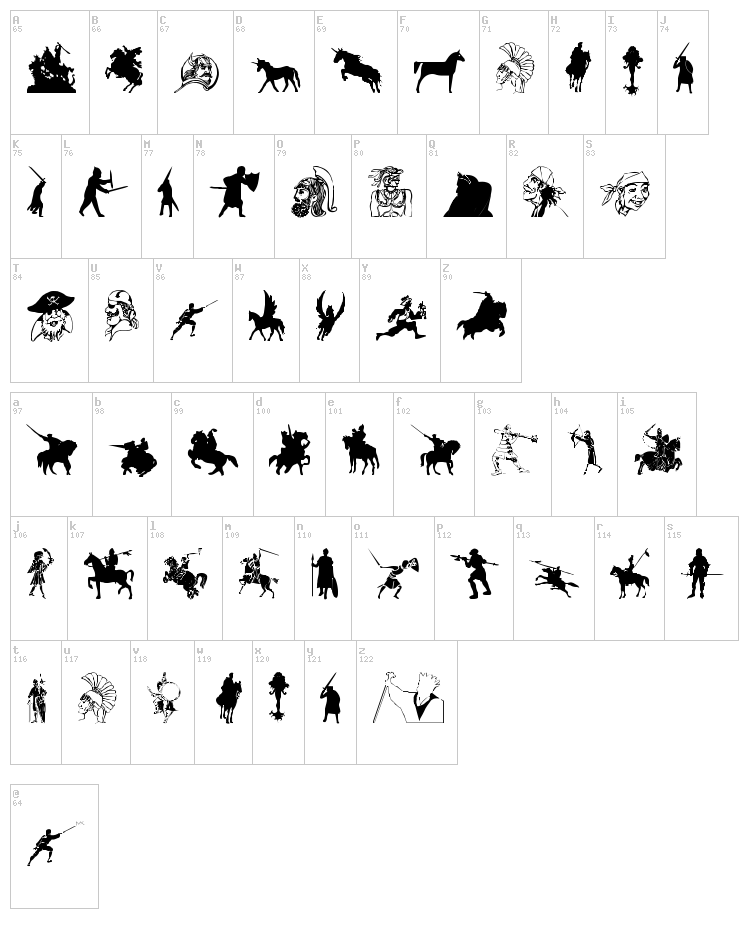 Oldtimers font map