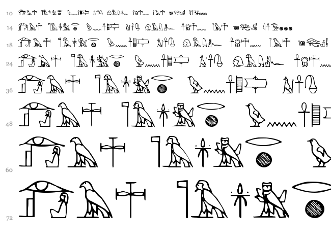 Yiroglyphics font waterfall