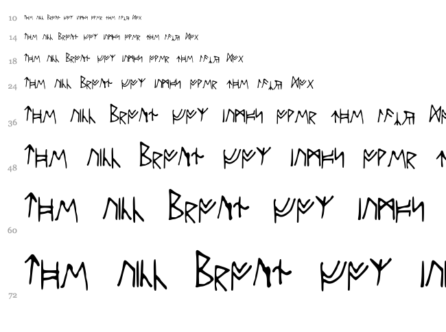 Ancient Runes font waterfall