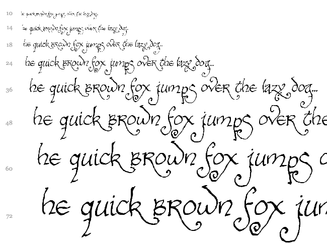 Bilbo Hand font waterfall