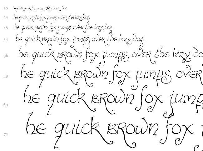 Bilbo Hand font waterfall