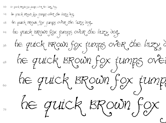 Bilbo Hand font waterfall