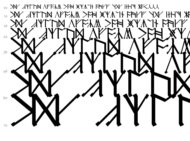 Cirth Erebor font waterfall