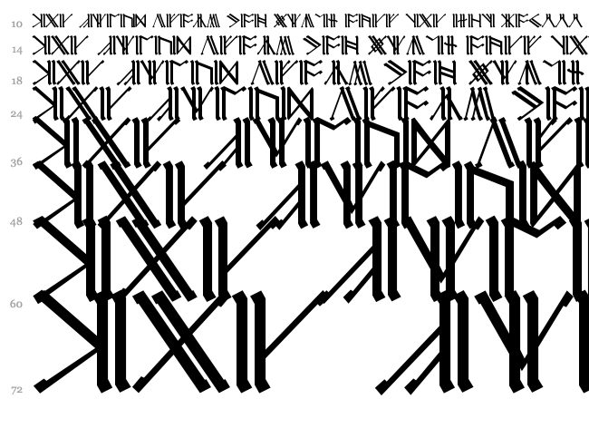 Cirth Erebor font waterfall
