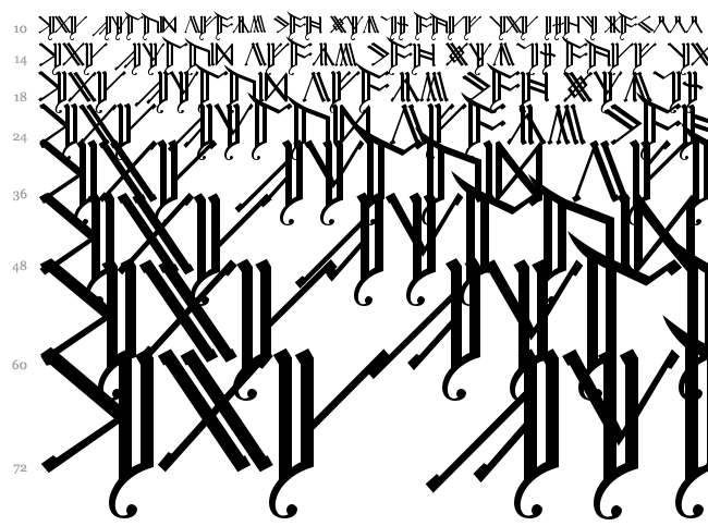Cirth Erebor font waterfall