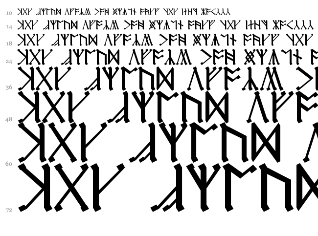 Cirth Erebor font waterfall