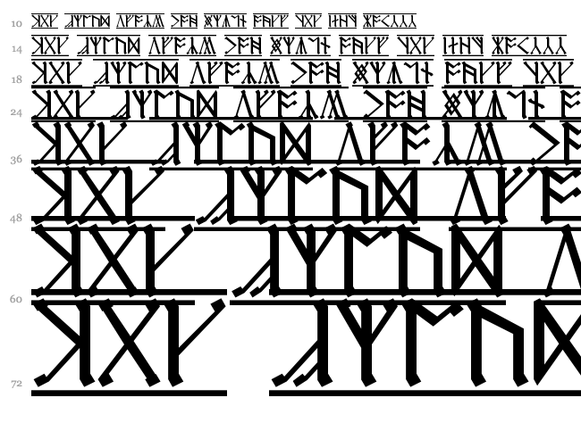 Cirth Erebor font waterfall