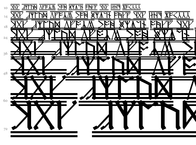 Cirth Erebor font waterfall