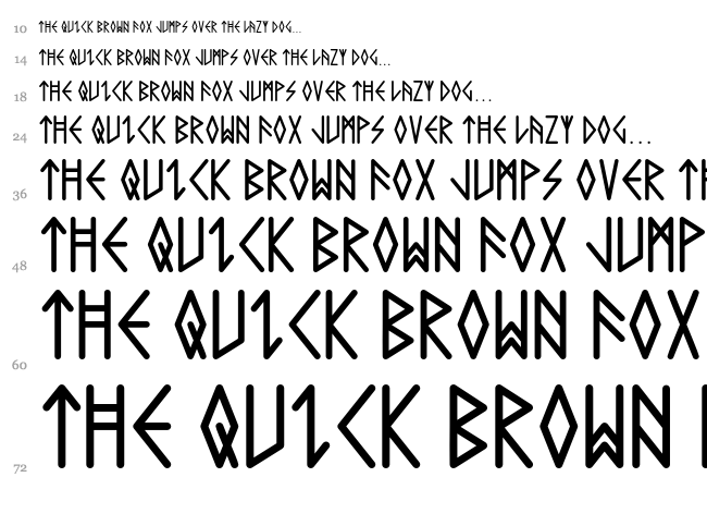 Comic Runes font waterfall