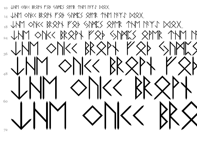 Elder Futhark font waterfall