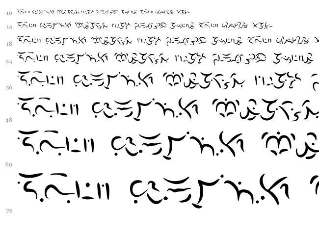 Elvish font waterfall