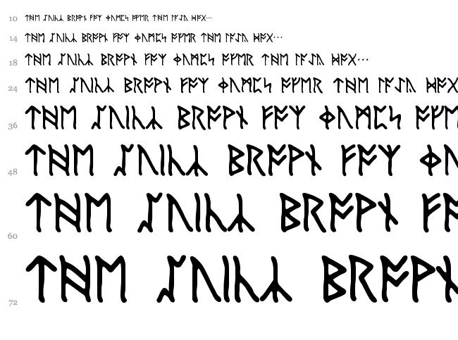English Runic font waterfall