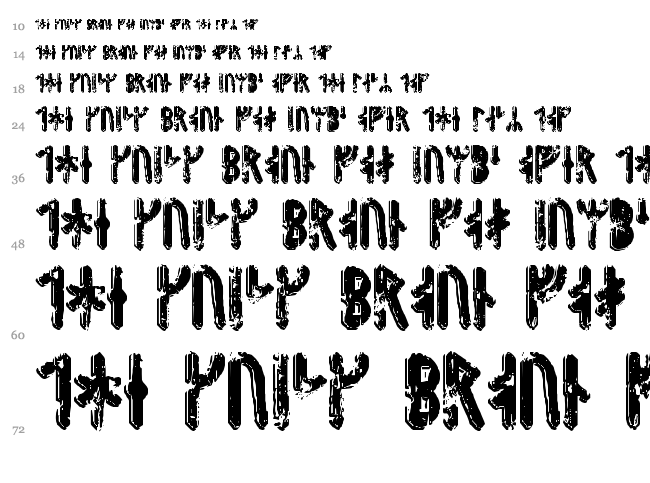 Fenrir Runic font waterfall